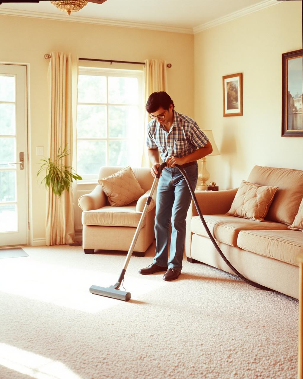 A trained Fancy Pants cleaner working in a Triangle home
