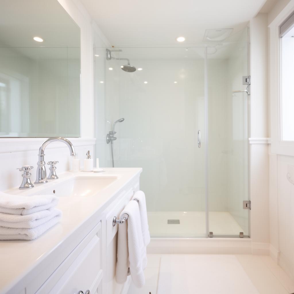 Spotless Chapel Hill bathroom cleaned by Fancy Pants near UNC and Franklin Street.